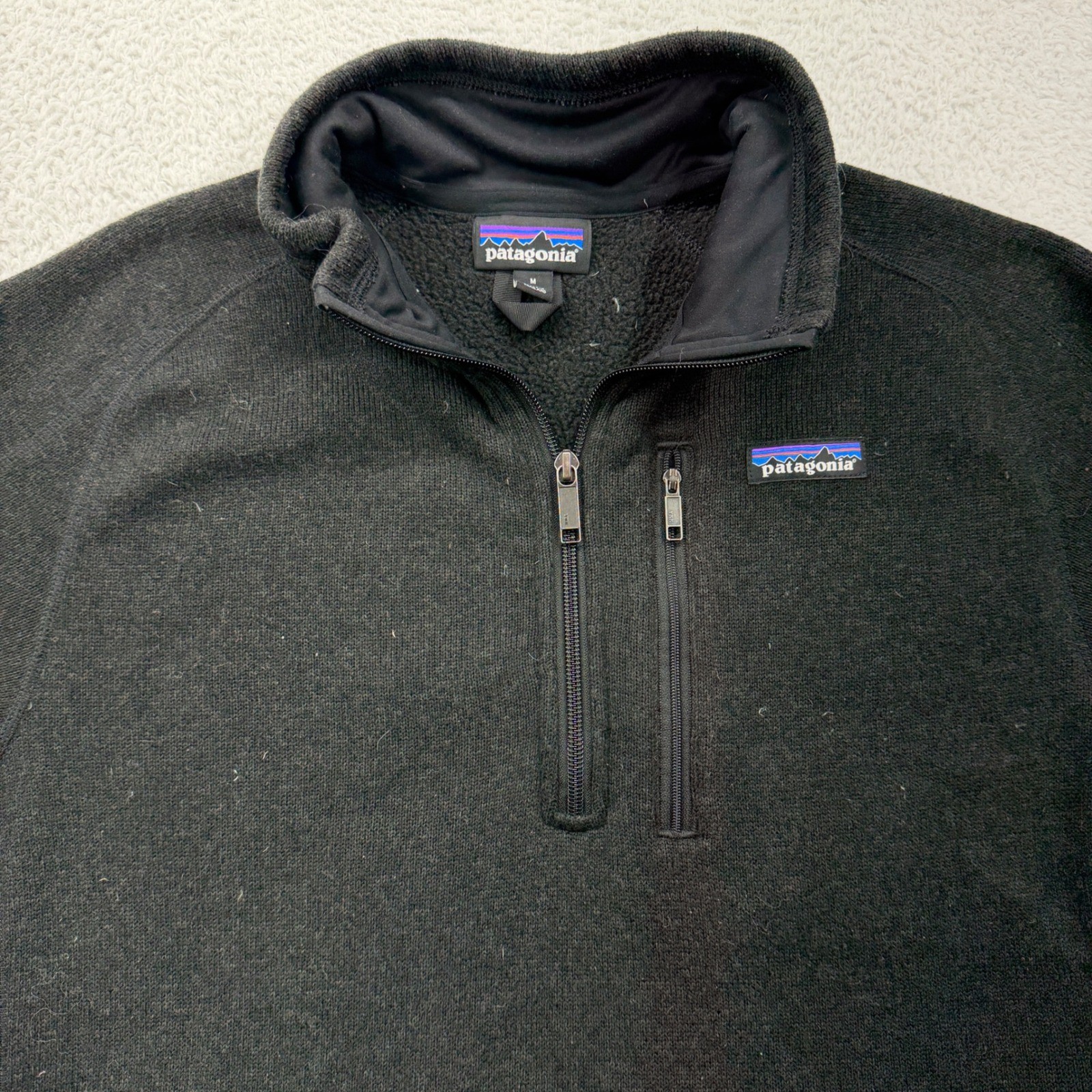 Patagonia Better Sweater 1/4 Zip Fleece Pullover Mens M Charcoal Black Heather thumbnail 2