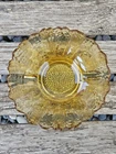 Vintage Anchor Hocking Yellow Amber Glass Sunflower Bowl