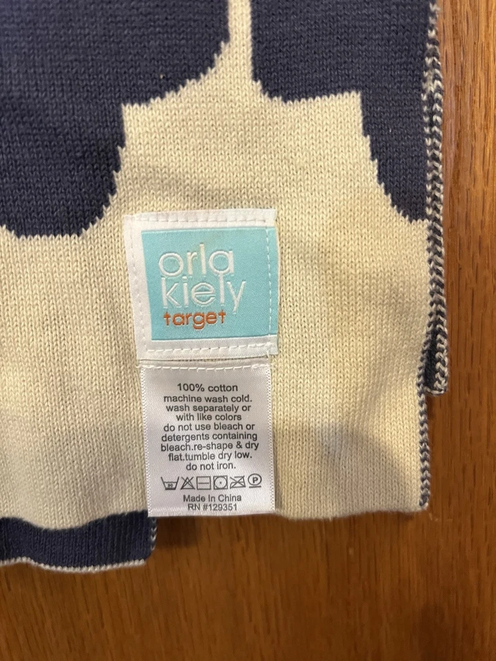 BZ47 Orla Kiely Target Algodón Tejido Bebé Manta Trenes Carros 32"x43" Foto 2 de 3