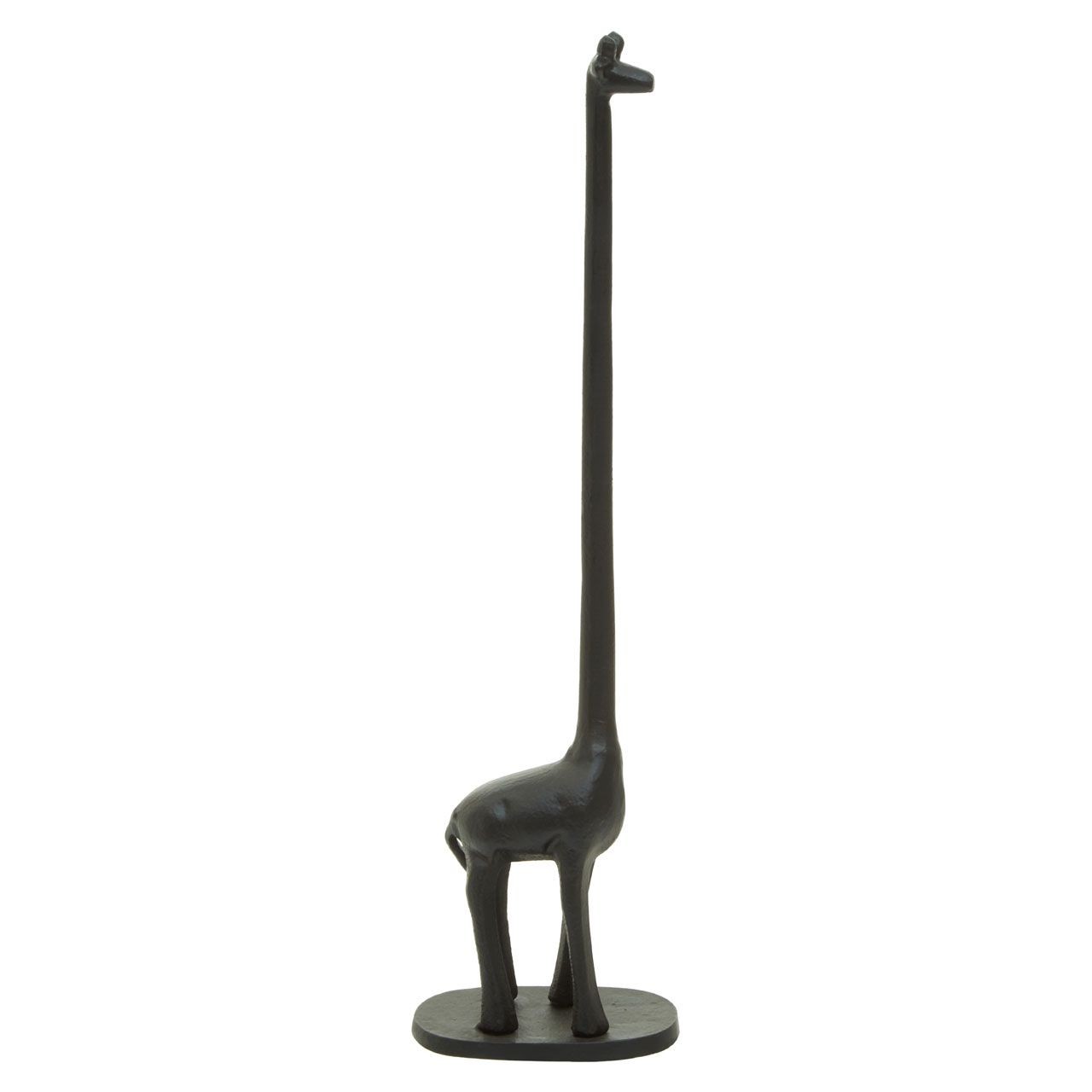 Fauna Black Giraffe Toilet Roll Holder Metal Kitchen Tissue Paper Stand Base