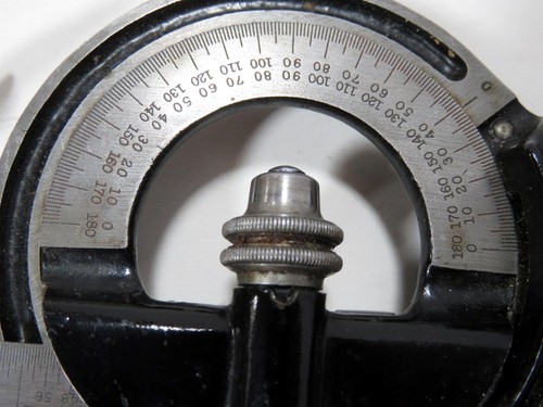 Starrett Combination Square w/ No. 490 Protractor Center Finder/No. 16R 12" Rule - Picture 2 of 12