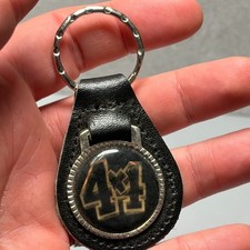 Vintage 4x4 Truck Off-road  Keychain Leather Metal Enamel 1970s 1980s 3"