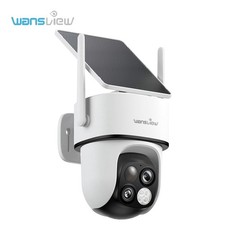 Wansview Solar Wireless Security Camera 360 PTZ 2K Dual-Cam Color Night Vision