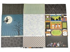 9 Sheets Halloween 12x12 Scrapbook Cardstock/Paper Premium Brands 8 Double-sided