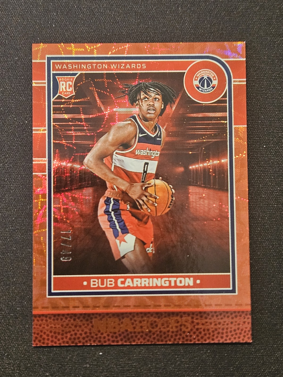 2024-25 NBA Hoops Bub Carrington Red Scope RC No 244  17/49