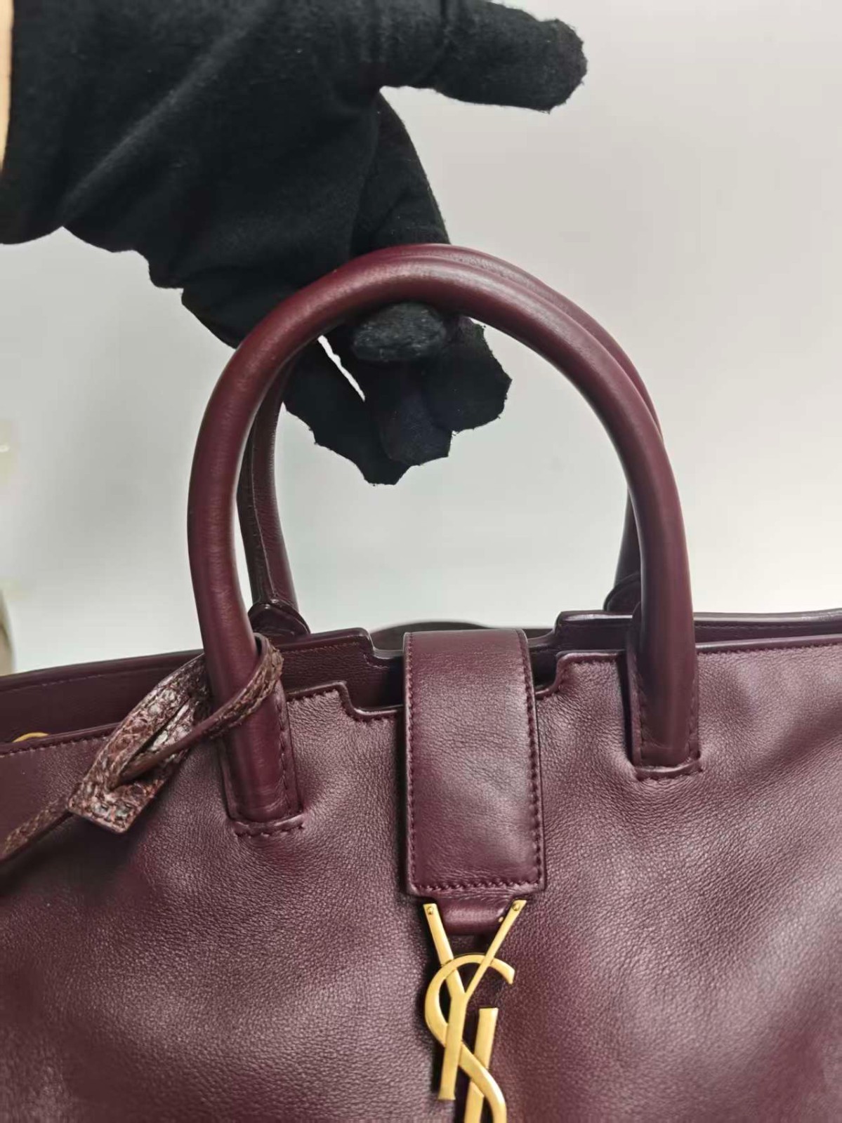 Saint Laurent Python Leather 2Way Top Handle Bag … - image 9