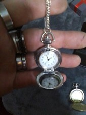 3 beautiful White Horses In Dusk Art On Front Of A Pocket Watch