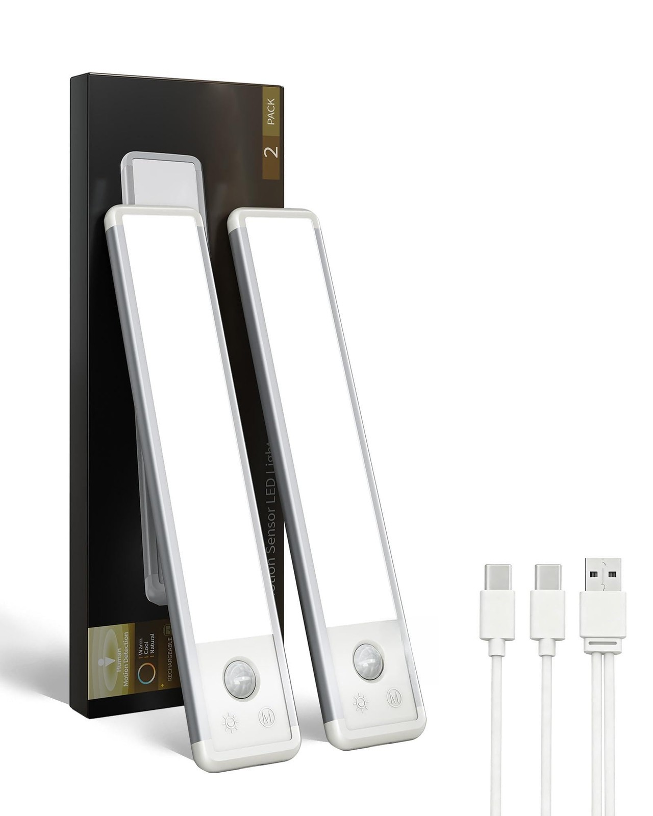 Réglette LED rechargeable USB 20 cm pour dessous d'armoire de cuisine sans fil en aluminium