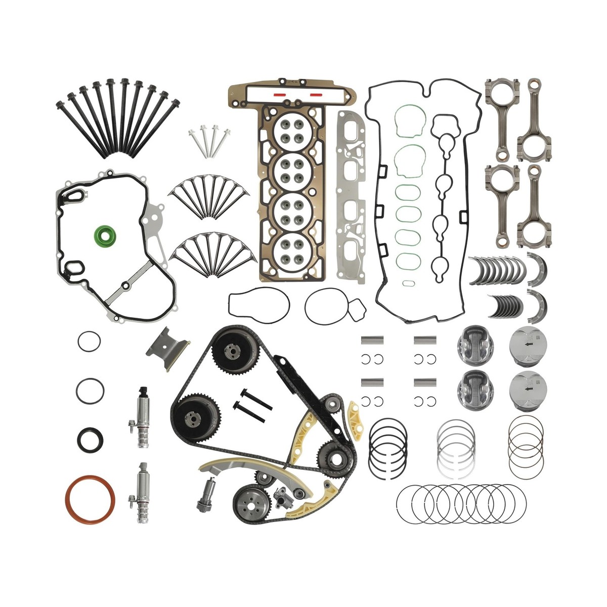 COMTEC コムテック Ecotec 2.4 Engine Rebuild Overhaul Kit With Timing Chain Kit & Con