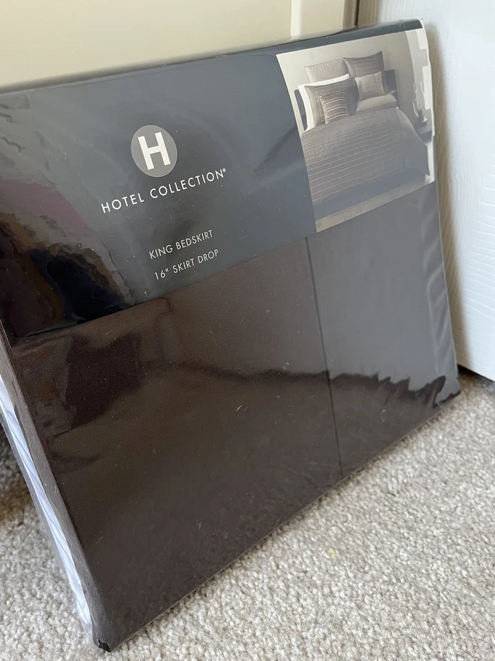 Falda de Cama Hotel Collection Strata KING Marrón, Falda de 16" pulgadas Gota, $150 ¡Nueva! Foto 4 de 4
