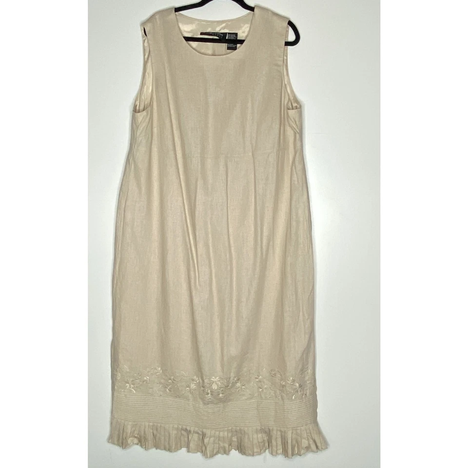 New Sag Harbor Linen Blend Maxi Dress Jacket Set Women's Size 20W - Image 2 of 4