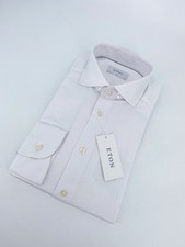 Eton Dress Shirt Men L 16 - 41 White Slim Fit Formal Business Collared Button Up