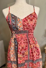 Boho Patchwork Dress - Size XS - Pockets