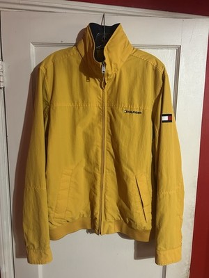 MEN'S TOMMY HILFIGER YACHT YACHTING JACKET WINDBREAKER WATERSTOP YELLOW LARGE