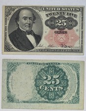 Series 1874 25 Cents Fractional Currency Note Friedberg 1308 XF 67RY