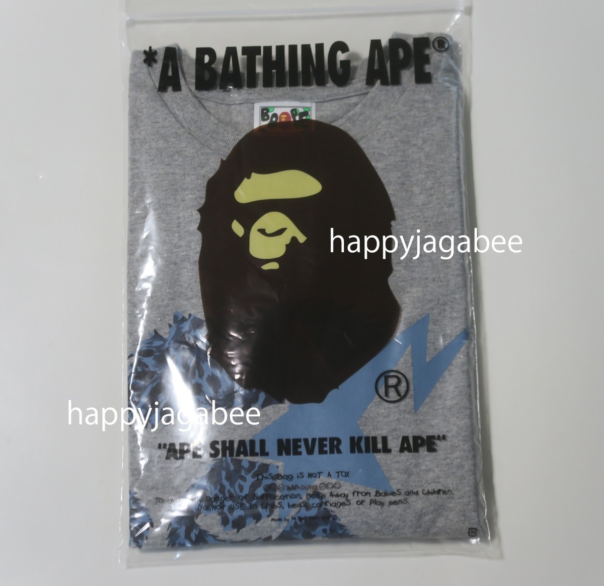 A BATHNIG APE Men's WILD LEOPARD PATTERN APE FACE STA TEE