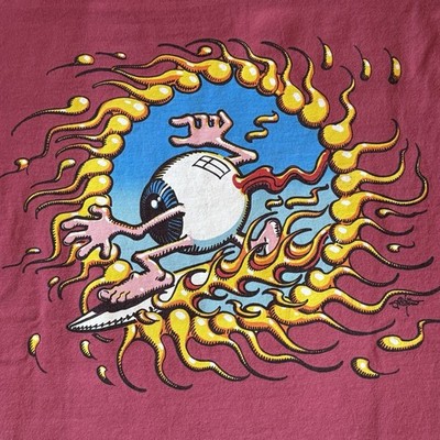 RICK GRIFFIN Surfing Eyeball Licensed T-Shirt. SMALL Grateful Dead