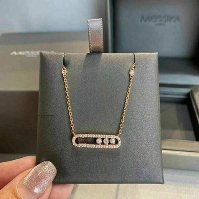 Ausgefallener Anhänger 2 kt Rundschliff weißer Moissanit 14 K Gelbgold vergoldet