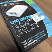 MagicJack Express VoIP Phone Adapter Orig Box Manuals USB Cable Internet Phone