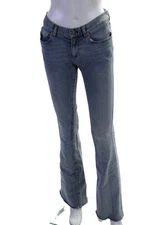 Ser.O.Ya Womens High Rise Raw Hem Flared Jeans Blue Size 26