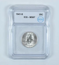 1941-S Washington Quarter MS67 ICG