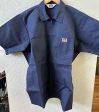 Ben Davis 1/4 Zip Work Shirt Men's Size XL Navy Blue Made in the USA NWOT