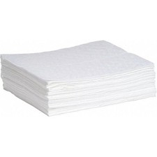 SpillTech Oil Absorbent Pads 50 Pack 15x19in Medium Industrial Polypropylene