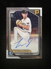 2024 Bowman Draft Levi Sterling Chrome Auto 1st Prospect Pirates