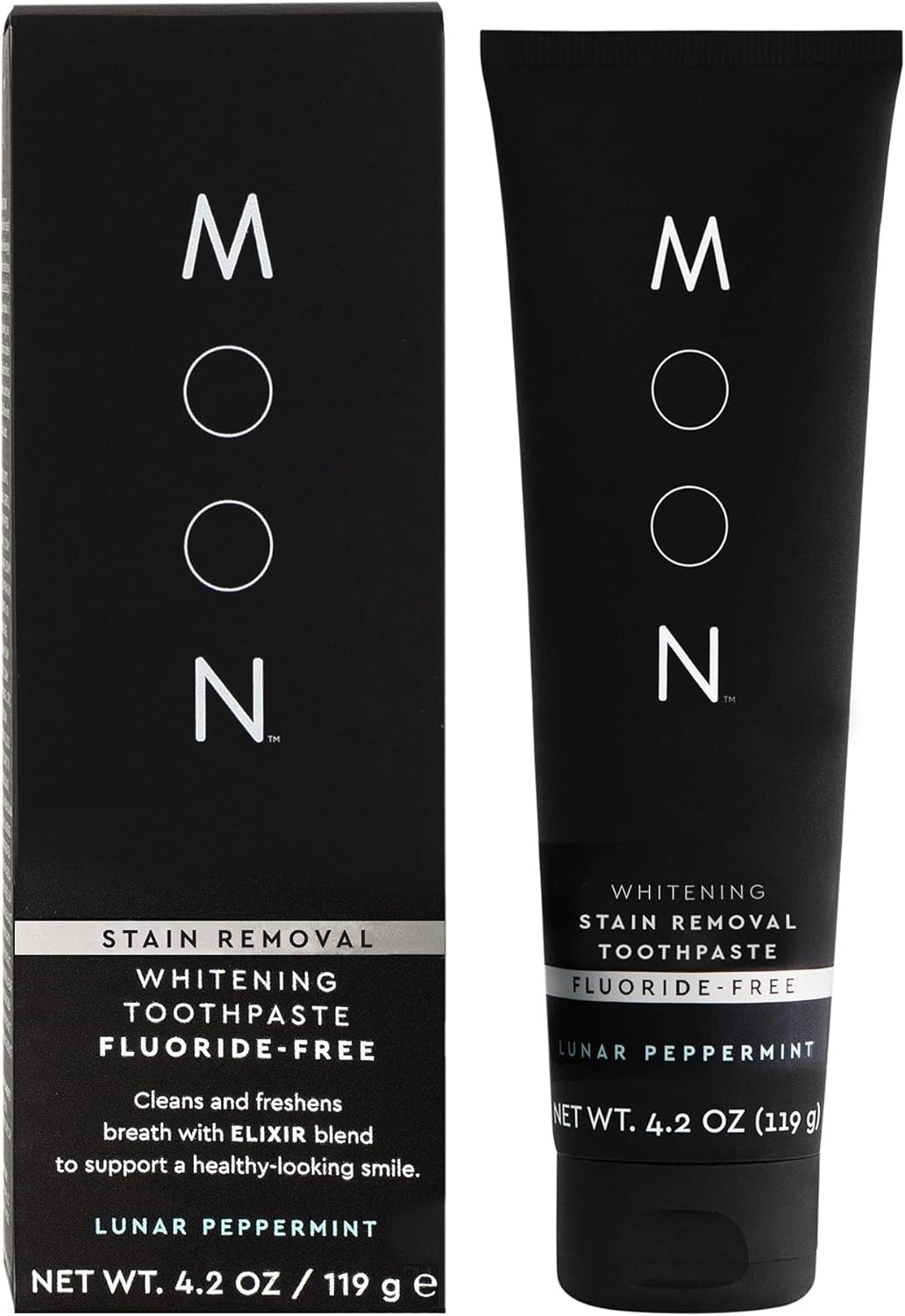 MOON Fluoride Free Toothpaste - Stain Removal Teeth 4.2 Ounce (Pack of 1) 