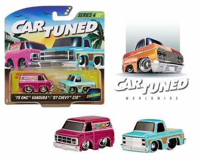 CarTuned 2-Pack Beach Cruisers 1979 GMC Vandura 1987 Chevrolet C10 Pickup 1/64