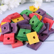 50 Pcs Parrot Bird Wooden Block Toys Pet Chewing Bite Toys Wood Material