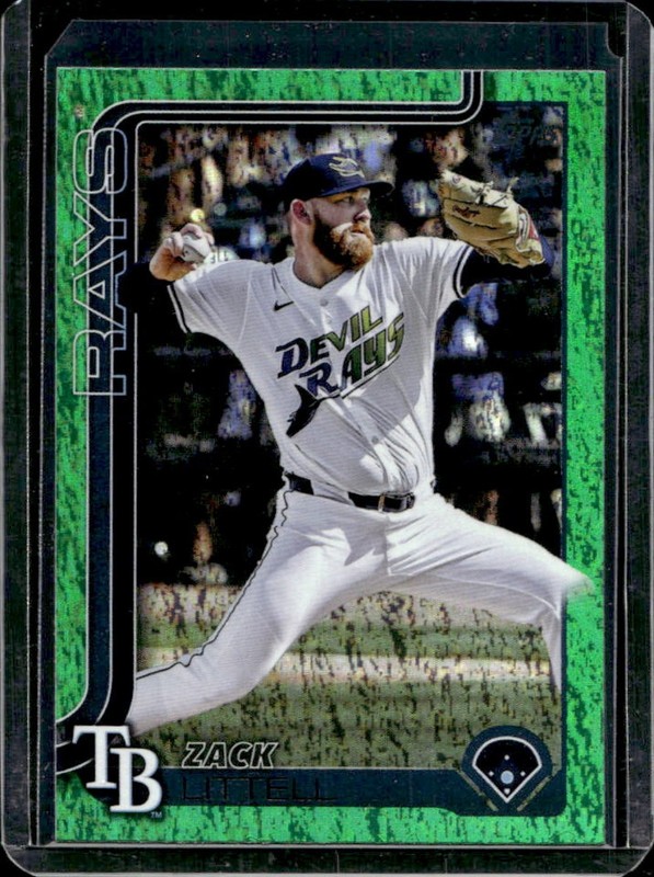 2025 Topps Update Zack Littell Green Holo Foil #/99 Rays