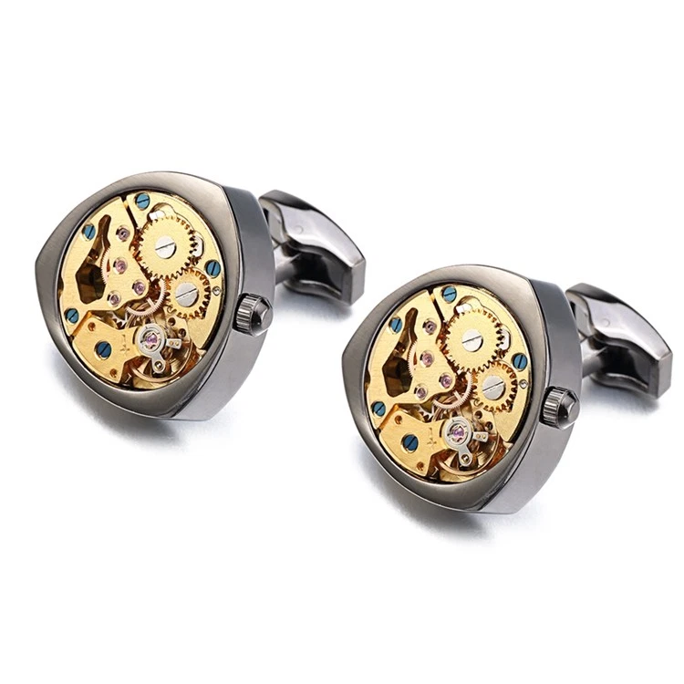 High-end French cufflinks mechanical movement men's shirt buckle gift Foto 4 de 4