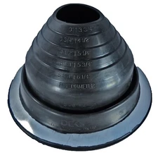 #4 (3" to 6-1/4") Dektite Round Pipe Flashing Boot: Black EPDM Roof