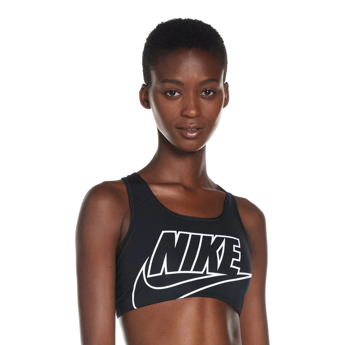 NIKE Futura Dri-FIT Moisture Wicking Non Padded Sports Bra Black