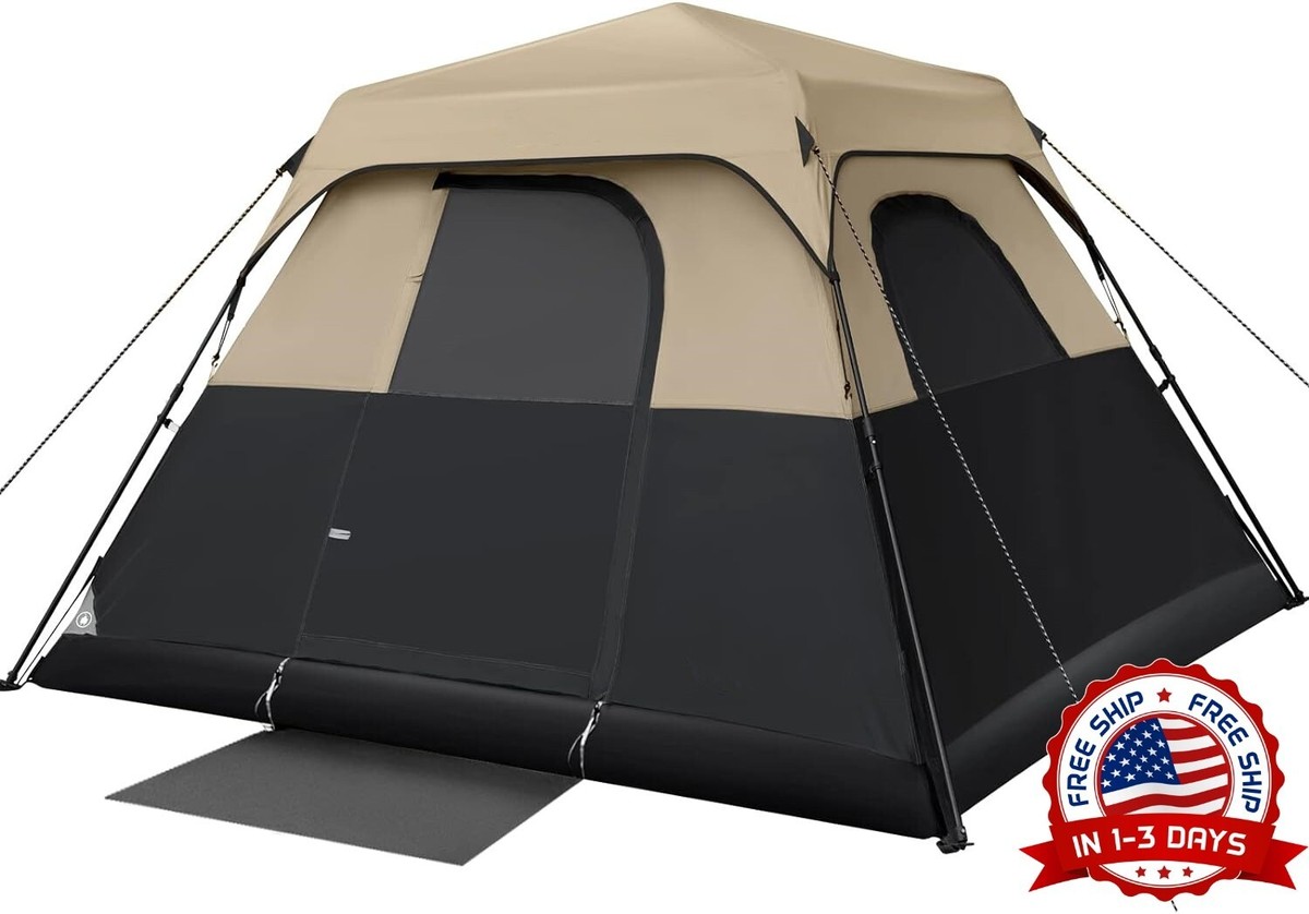 Tienda De Cocina Delfi Para Camping - 200x150x195/215 Cm, Estructura De Acero, Ventanas Con Mosquitera, Ideal Para 4 Personas