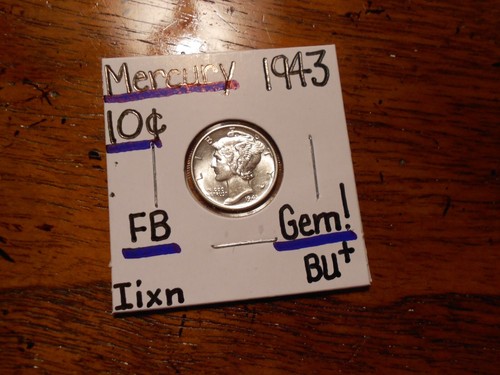 1943 Mercury Dime Gem BU+ SWEET!!!!! Full Bands!!!!! LOOOOOOOOOK!!!!!!!