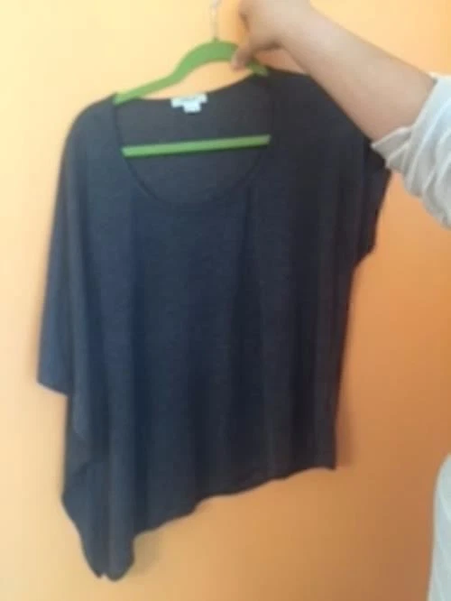 Pre-owned HELMUT LANG Oversized Gray Sleeveless Jersey Asymmetrical Top SZ P - Image 2 of 4