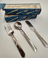 Vintage 50s Set Of Pamelaware Table Service For Little Folks Knife Fork Spoon