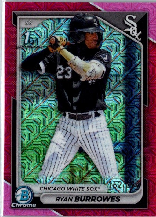 2024 Bowman Chrome Ryan Burrowes 1st Fuchsia Refractor /299 White Sox Rookie BCP-119