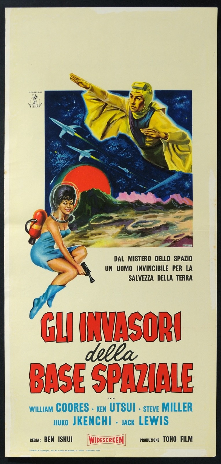 Locandina originale film Gli invasori della base spaziale (1958) - Regia di Teruo Ishii