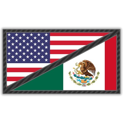 Mexican American Sticker Both America Mexico Pride Country USA US
