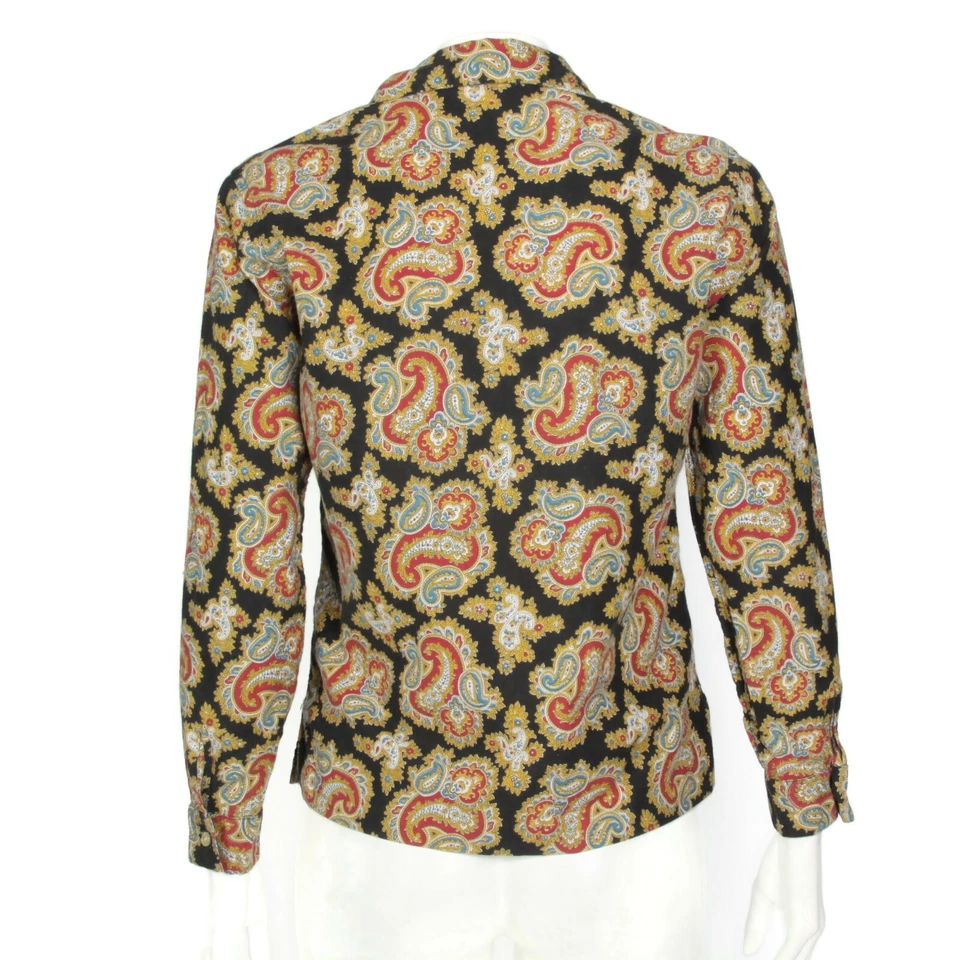 Винтажный 80-х британский леди Hathaway верхний желтый красный Royal пейсли размер S/M - 527 - Изображение 3 из 4