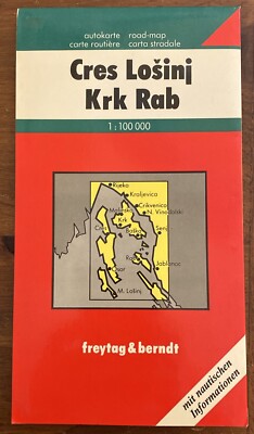 Cres Losinj Krk Rab Road Map Freytag & Berndt Croatia Dalmatian Coast Travel