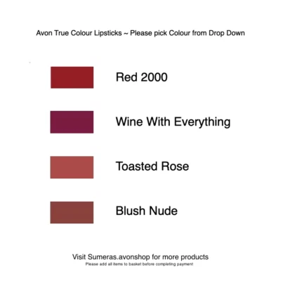 Avon True Colour Lippenstifte~Rot 2000~Wein mit allem~Toasted Rose~Rouge Nude