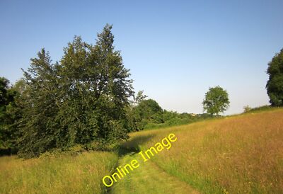 Photo 6x4 Path below Homington Down Footpath CBIS20 drops diagonally down c2014