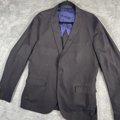 Blackberrys Urban Jacket Men 44 Black Cotton Unstructured 2 Button Double Vented
