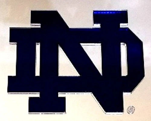 NOTRE DAME IRLANDÉS Acrílico Espejado Placa Láser Plateado Hombre Cueva Imprescindible   Foto 2 de 2