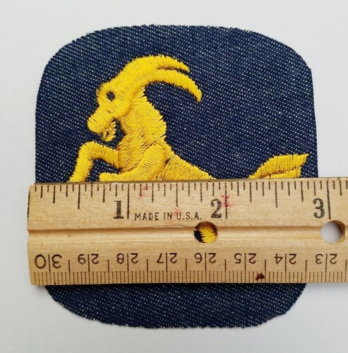 Vintage CAPRICORN Denim Patch Embroidered Sea-Goat Symbol Astrology From USA - Picture 4 of 4