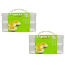 Snapware 2-Layer Snap 'N Stack Food Storage with Egg Holder Trays (2-Pack)